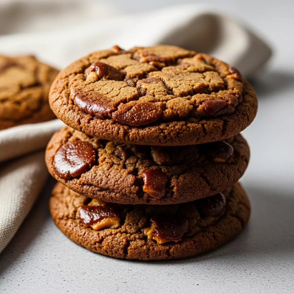Close-up of delicious brown butter coffee toffee cookies