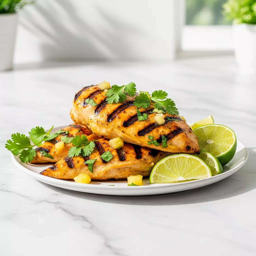 Juicy key west grilled chicken with cilantro and lime