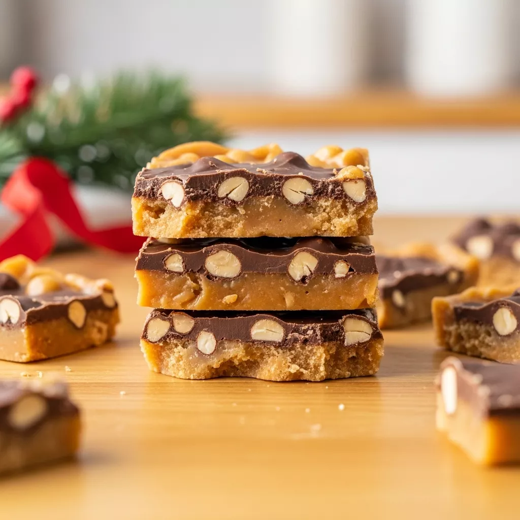 Close-up of homemade classic christmas toffee