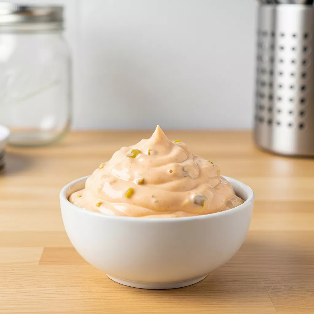 Close-up of delicious homemade smash burger sauce