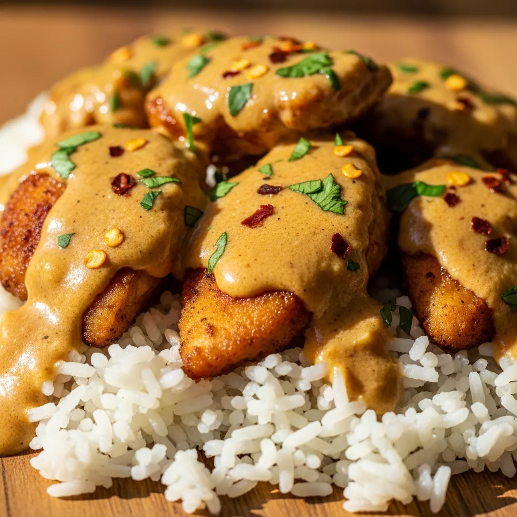 Creamy Cowboy Butter Chicken served over rice