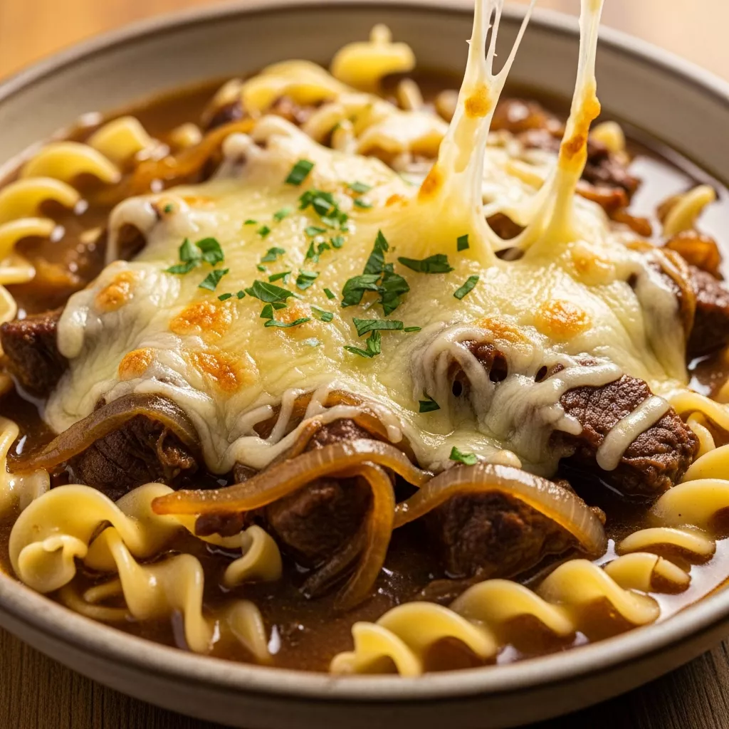 French Onion Beef Noodles: Cozy French Onion Beef and Noodles
