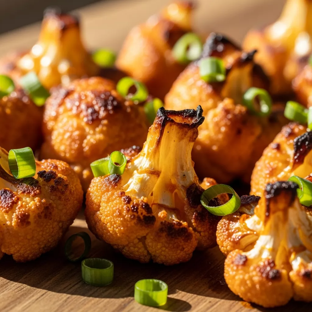 Crispy Baked Buffalo Cauliflower Bites close-up