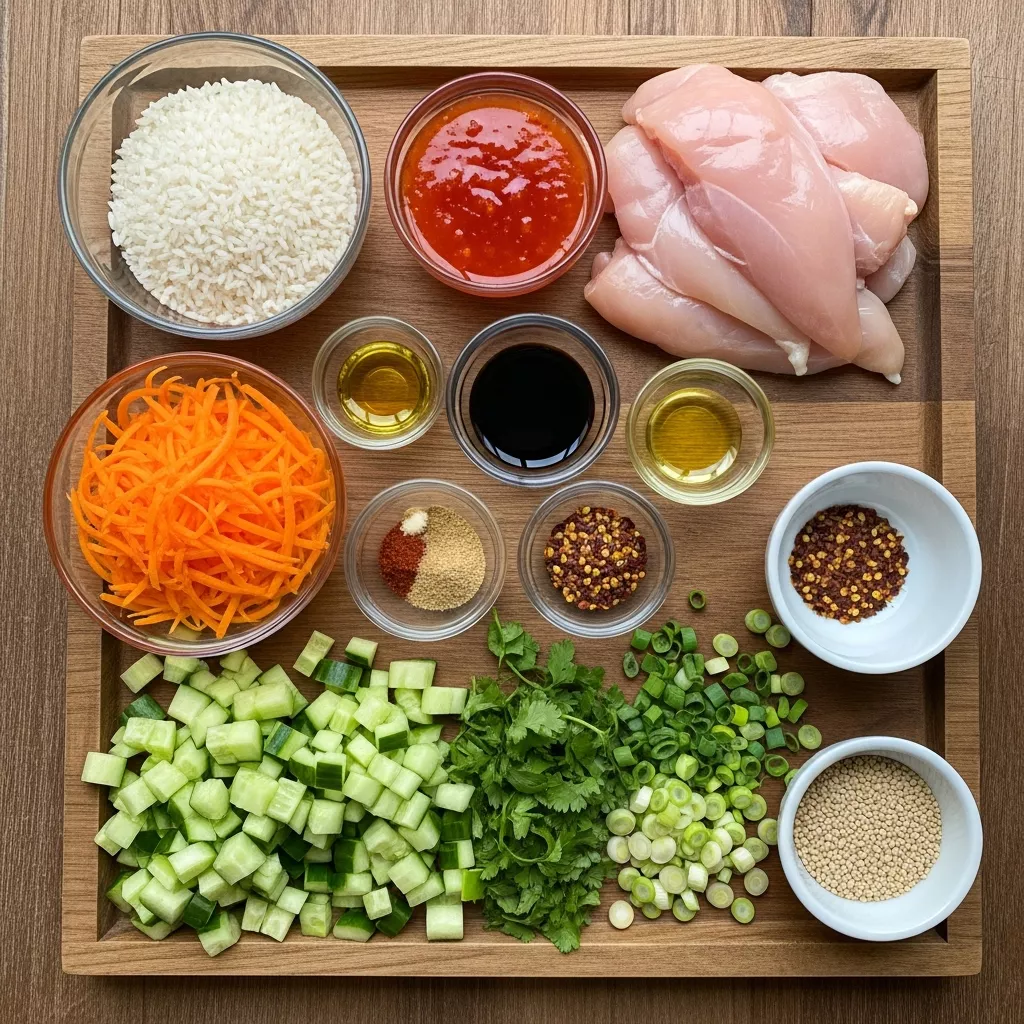 Ingredients for Flavor-Packed Sweet Chili Chicken Bowls