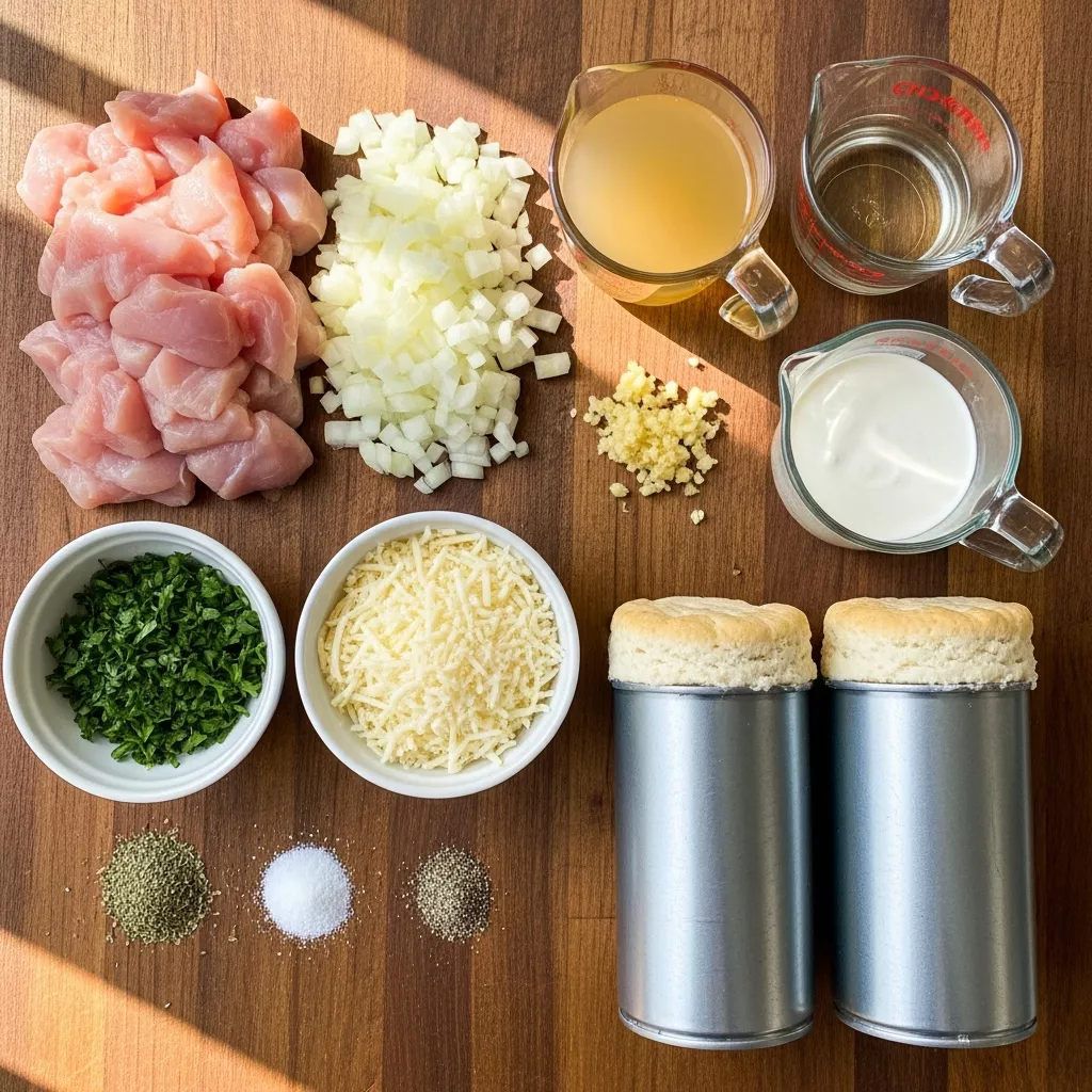 Ingredients for Creamy Parmesan Chicken Pillows: A Comfort Food Delight