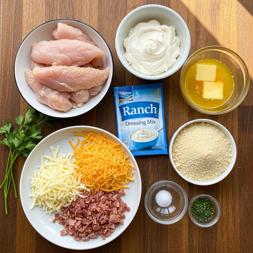 Ingredients for Easy Crack Chicken Tenders