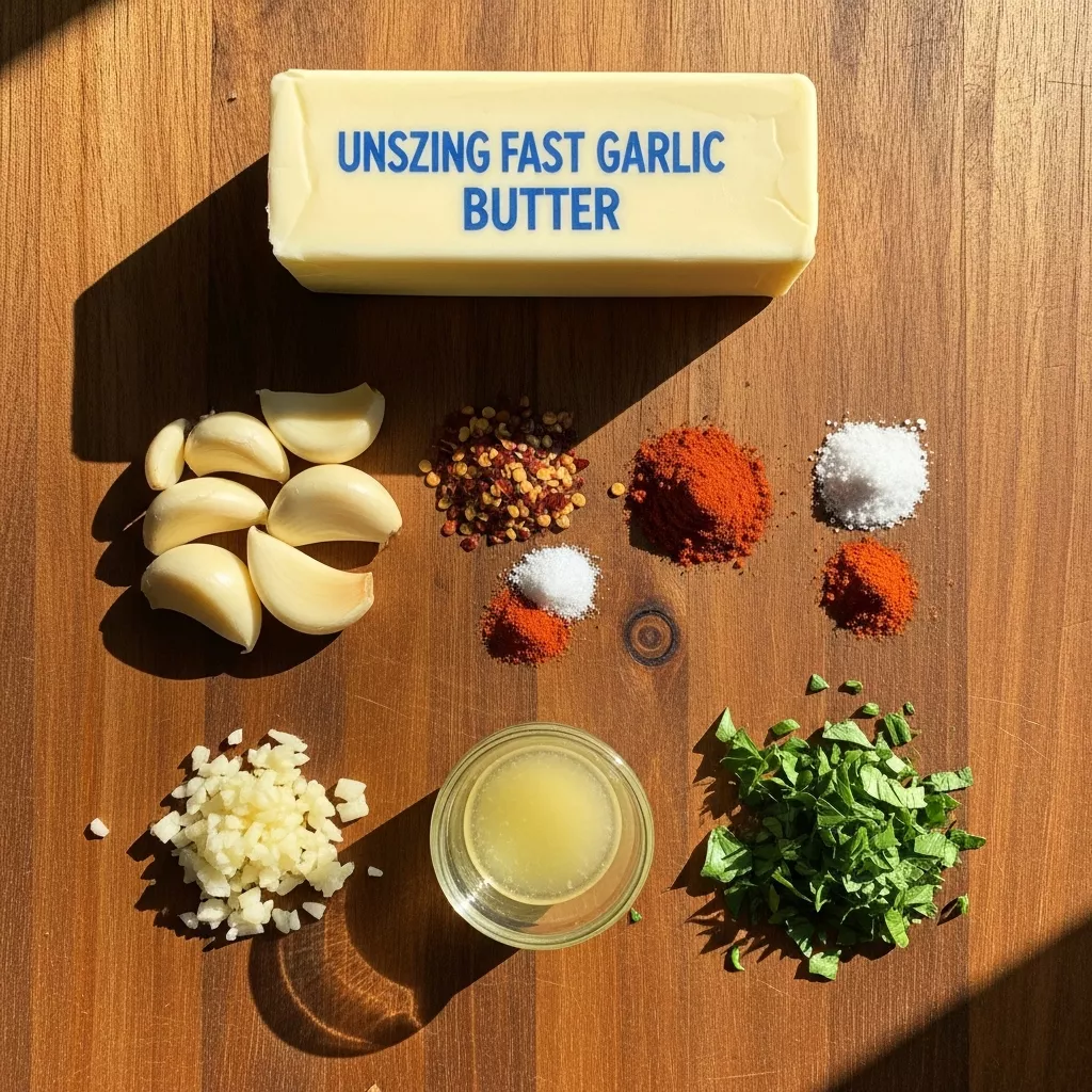Ingredients for Blazing Fast Spicy Garlic Butter Sauce