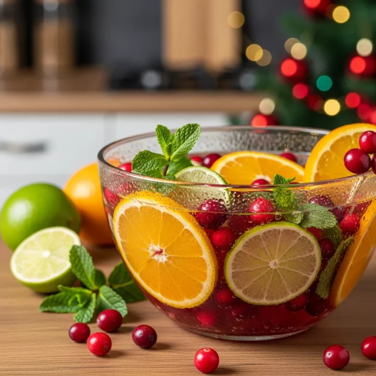 Close up of Christmas morning punch