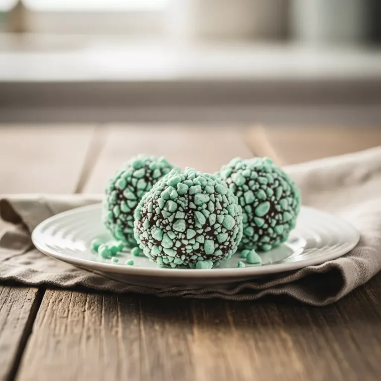 Andes Mint Truffles on a dessert plate