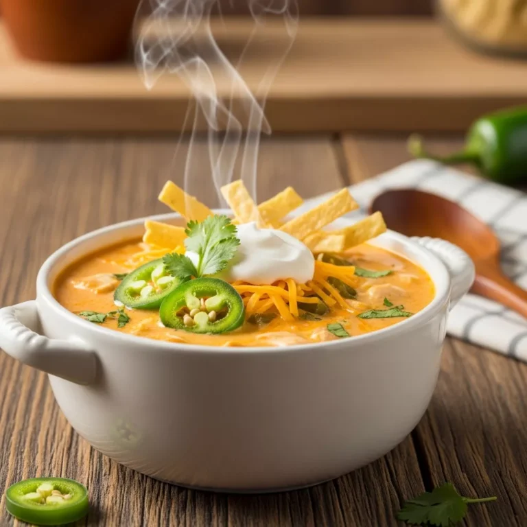 jalapeno popper soup Spicy Jalapeño Popper Chicken Soup served in a bowl
