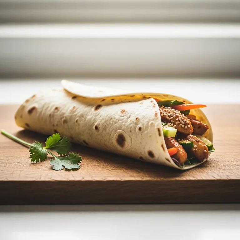 sweet chili chicken wraps Sweet Chili Chicken Wrap on a wooden board