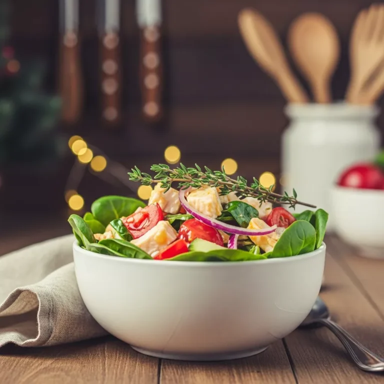 christmas salad recipe Close-up of a vibrant and colorful Christmas salad