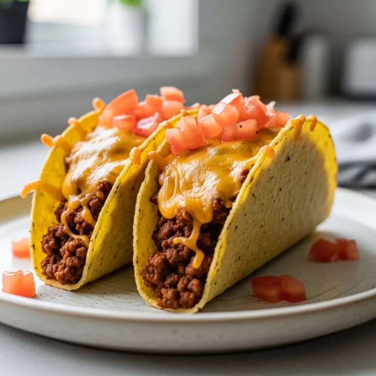 Cheesy oven baked tacos on a plate
