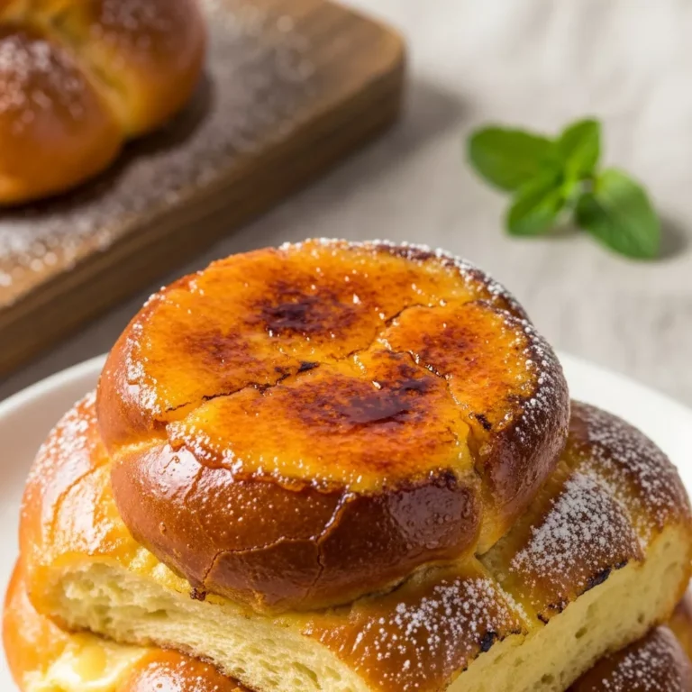 Delicious creme brulee french toast ready to eat