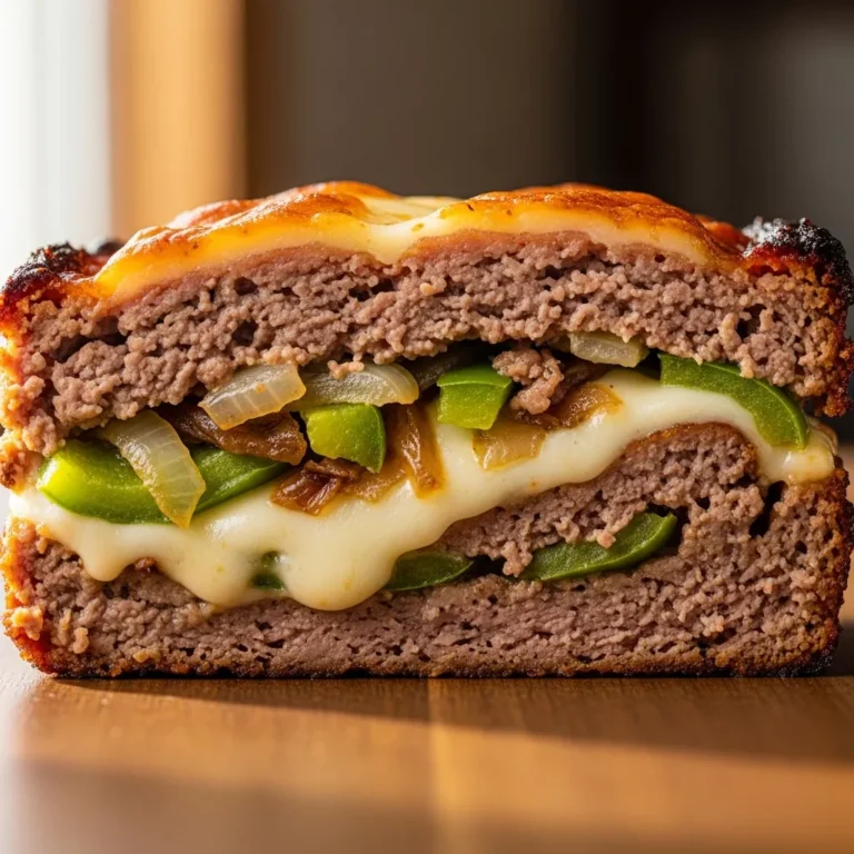 Philly Cheesesteak Meatloaf Recipe Card