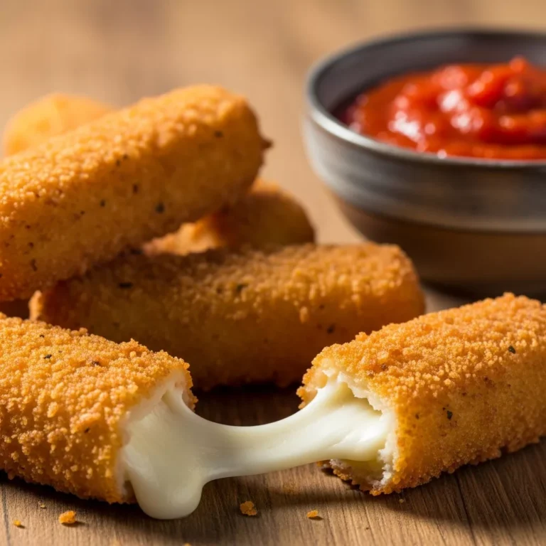 Recipe for homemade mozzarella sticks Perfect for anyone who loves crispy homemade mozzarella sticks!