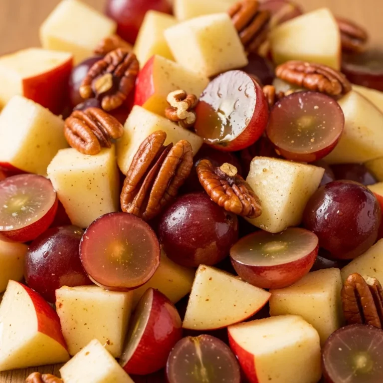Recipe Card for Cinnamon-Spiced Apple and Grape Salad with Pecans Perfect for anyone who loves apple grape salad!