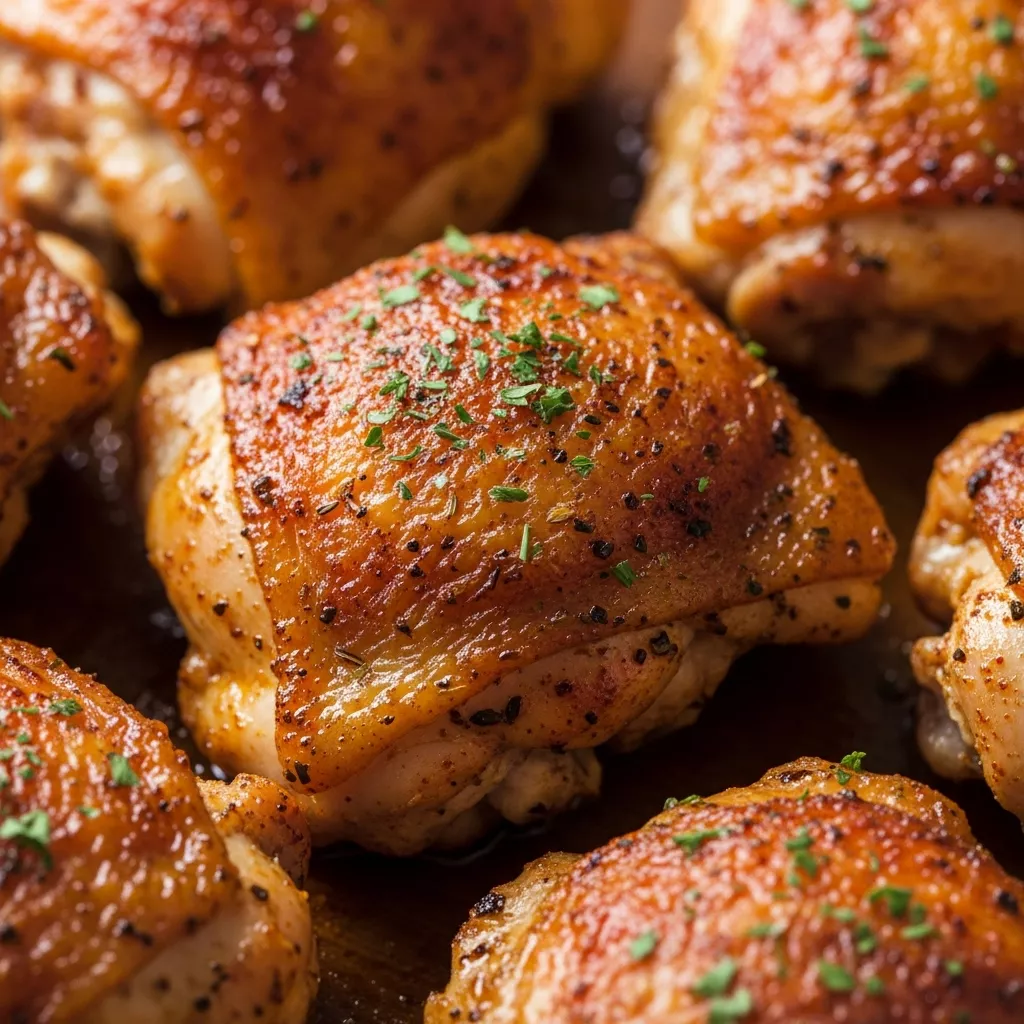 Easy Oven-Baked Amish Chicken Thighs close-up