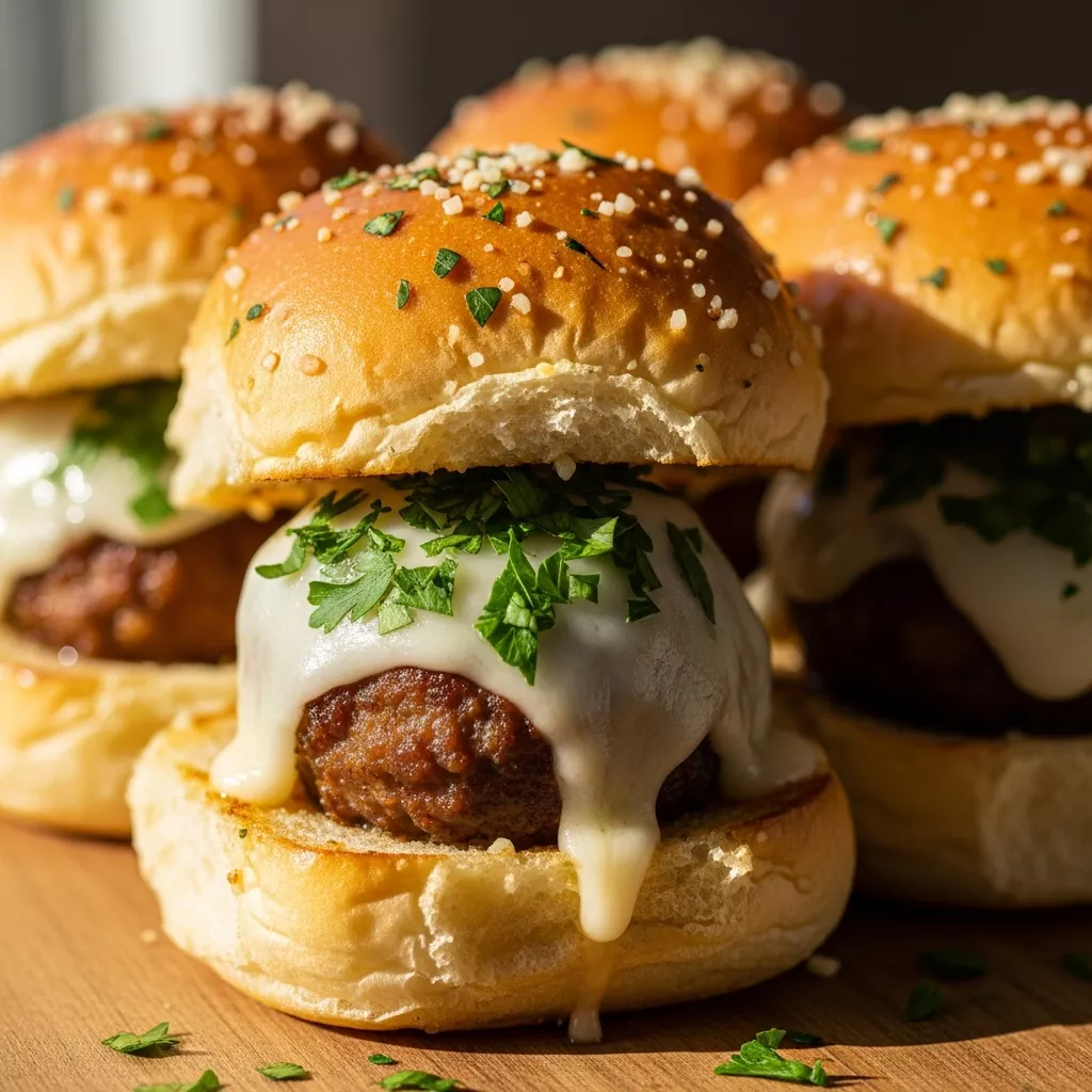 Meatball Sliders Recipe: Garlic Parmesan Meatball Sliders