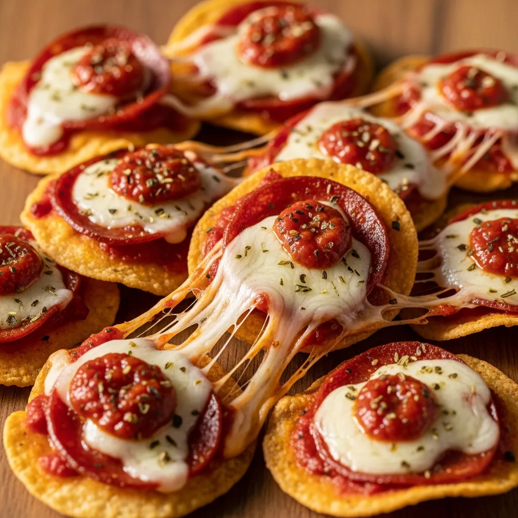 Crispy Oven-Baked Turkey Pepperoni Pizza Chips