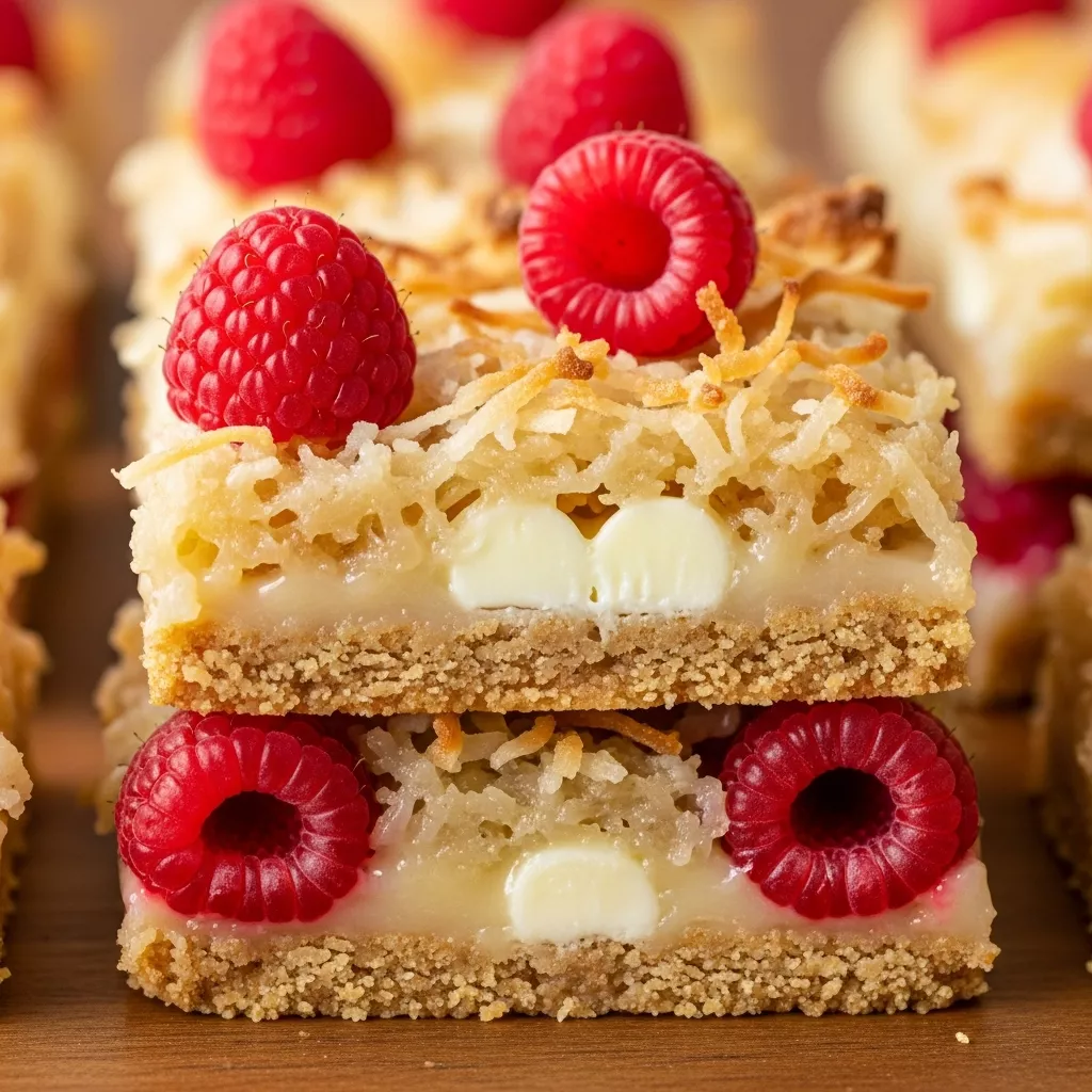 Dreamy Raspberry Coconut Magic Bars