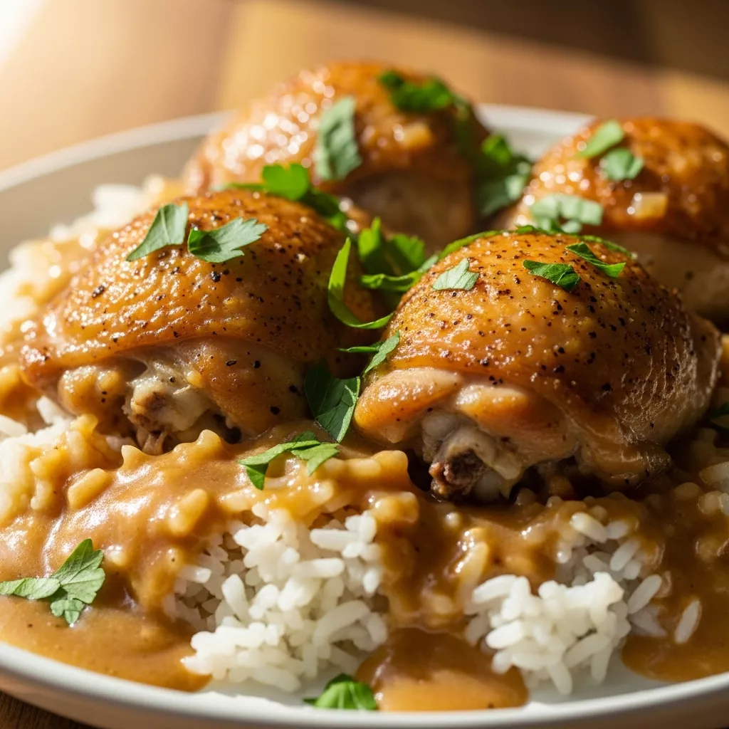Smothered Chicken Rice: Cozy Smothered Chicken and Rice: A comforting and delicious one-pan meal