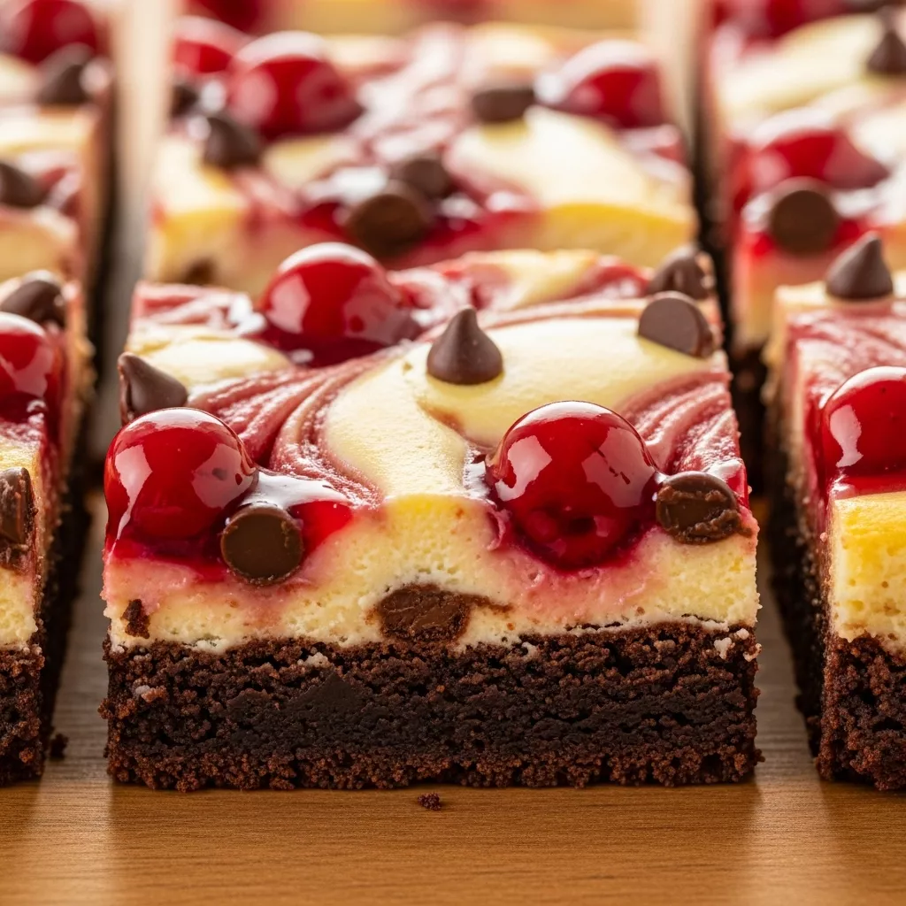 Decadent Cherry Chocolate Brownie Cheesecake Bars