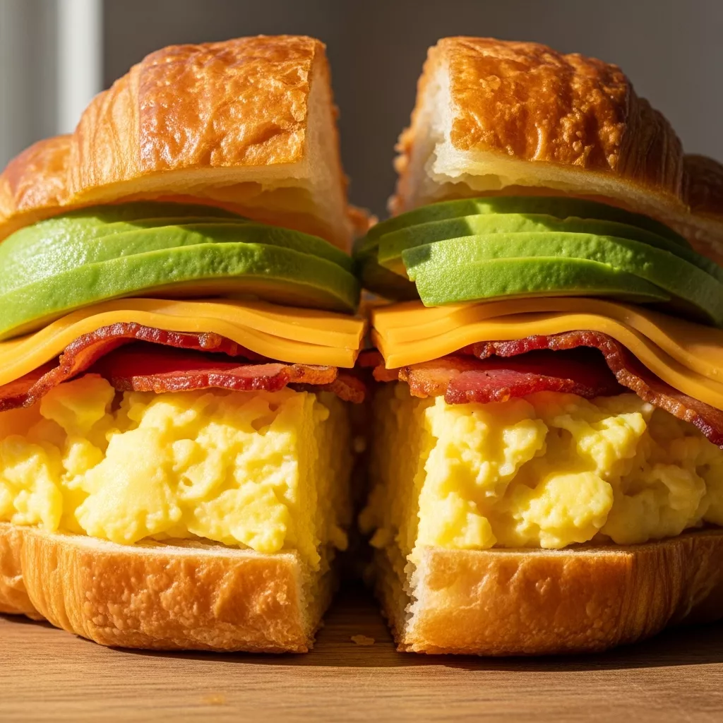 Ultimate Loaded Breakfast Croissant Sandwich