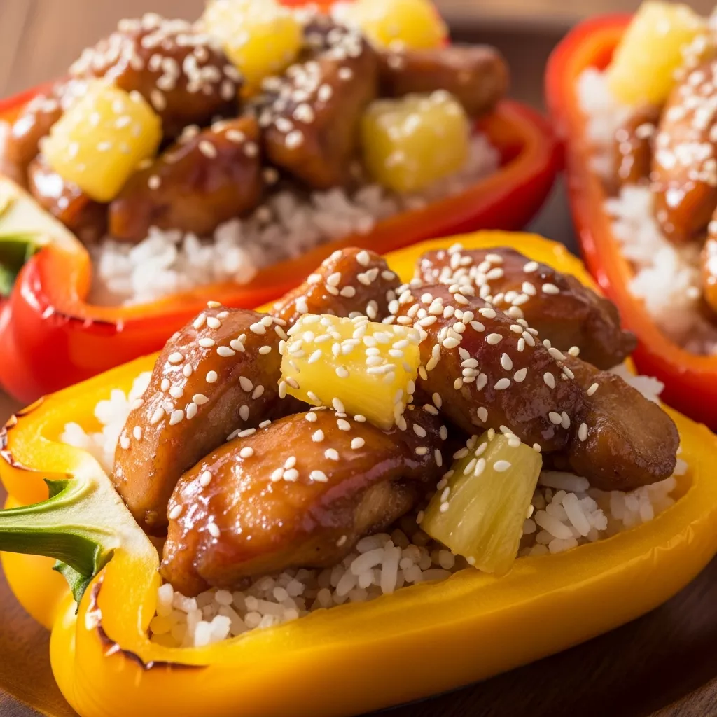 Sweet and Savory Teriyaki Chicken Stuffed Peppers