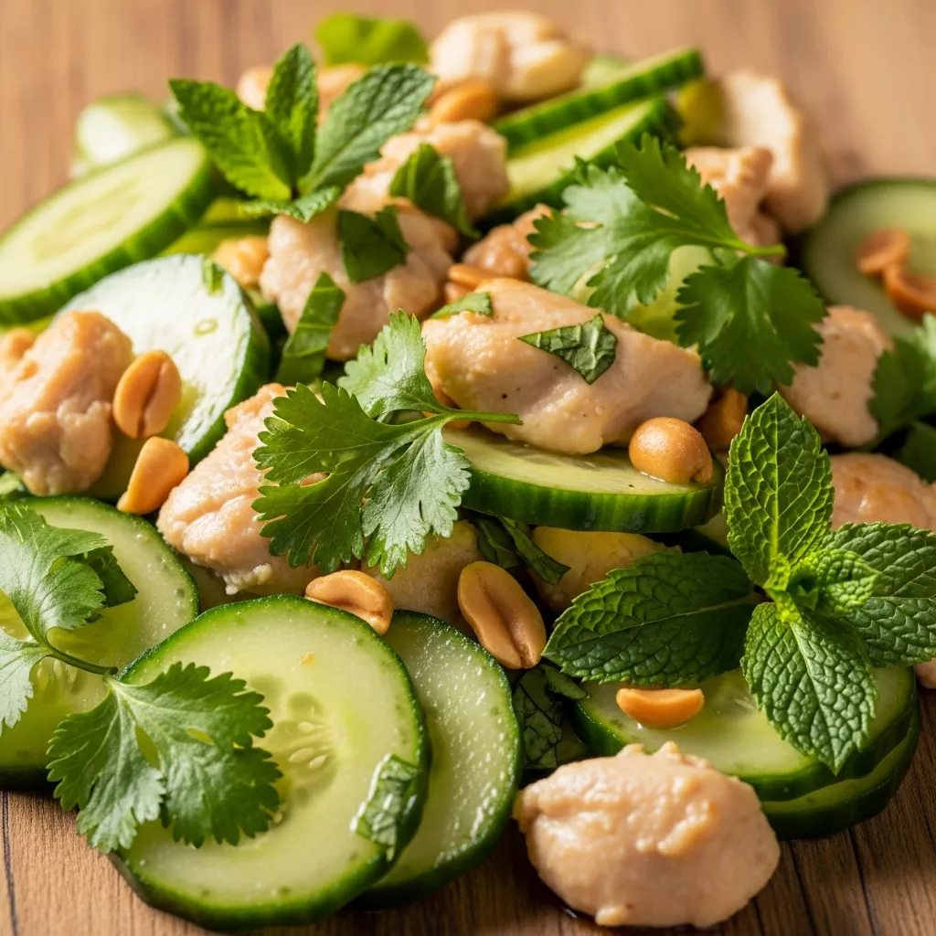 Zesty Thai Cucumber Salad with Chicken