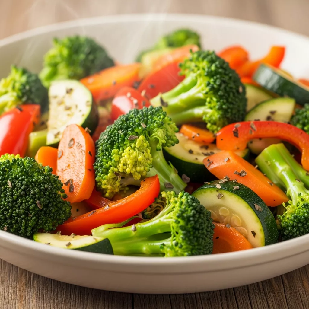 Close-up of Vibrant 15-Minute Sautéed Rainbow Veggies