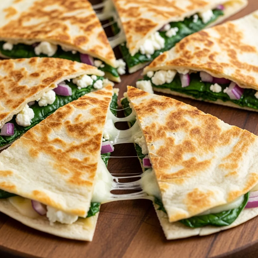 Golden Mediterranean Quesadillas: A quick and healthy lunch recipe.