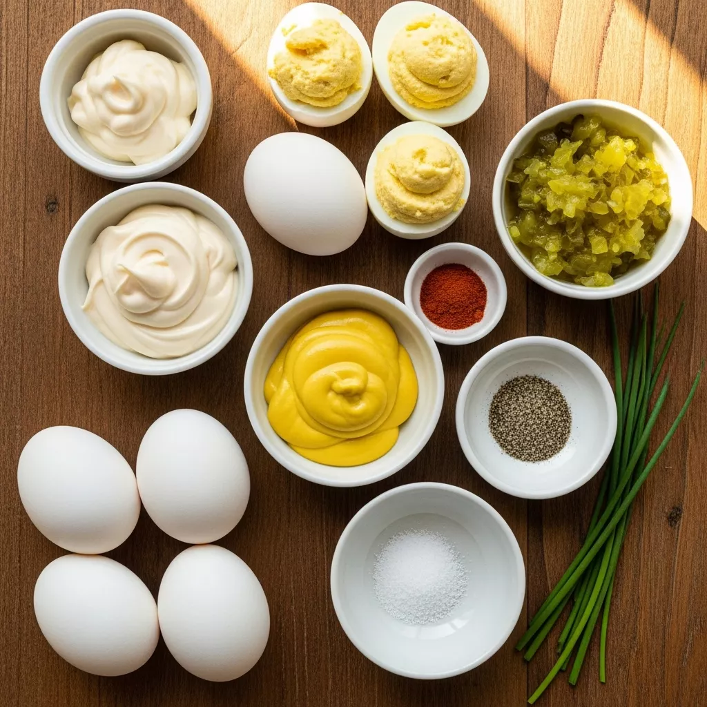 Ingredients for Creamy Easter Deviled Eggs