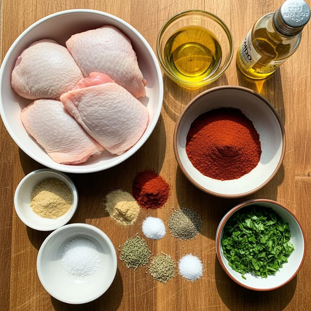 Ingredients for Easy Oven-Baked Amish Chicken Thighs