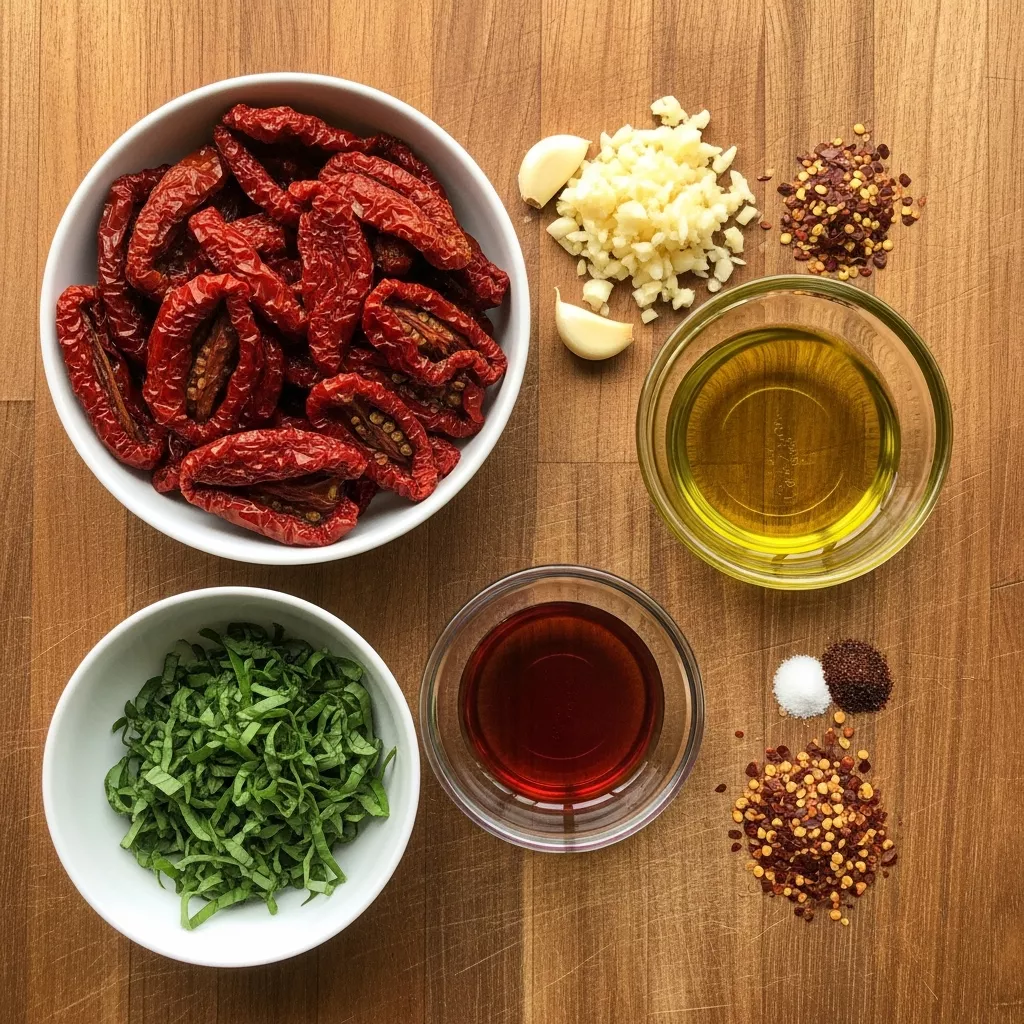 Ingredients for Sunshine Sun-Dried Tomato Dip