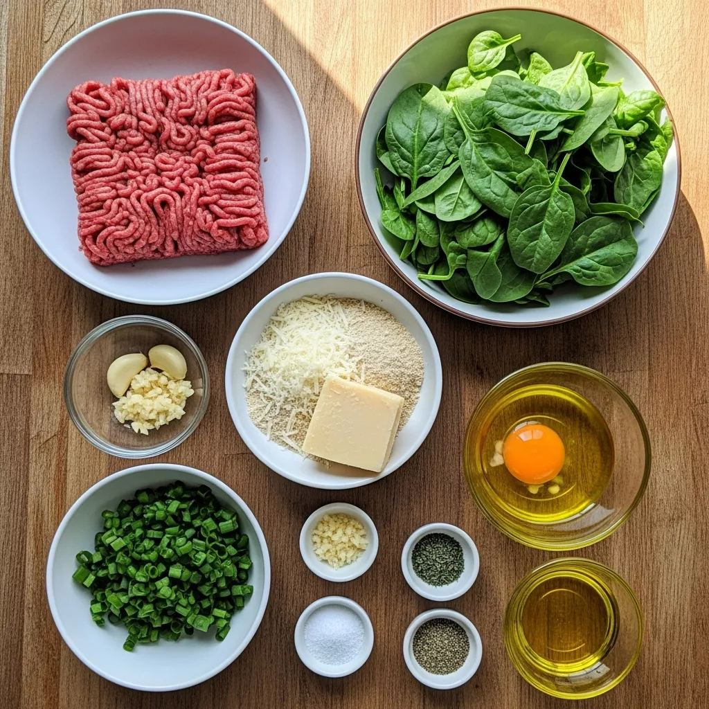 Ingredients for Quick & Delicious Spinach Garlic Meatballs