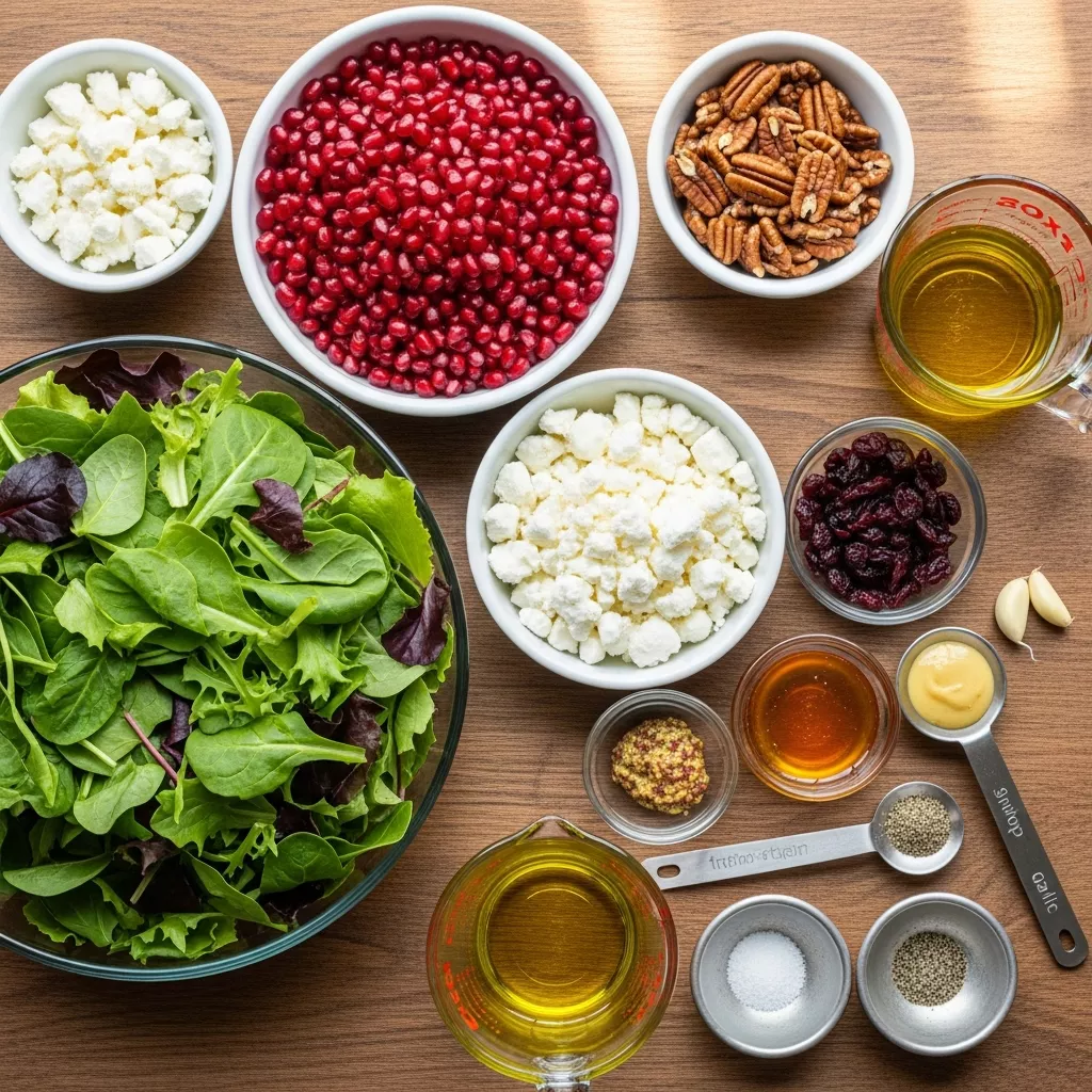 Ingredients for Festive Christmas Salad with Honey Mustard Dressing