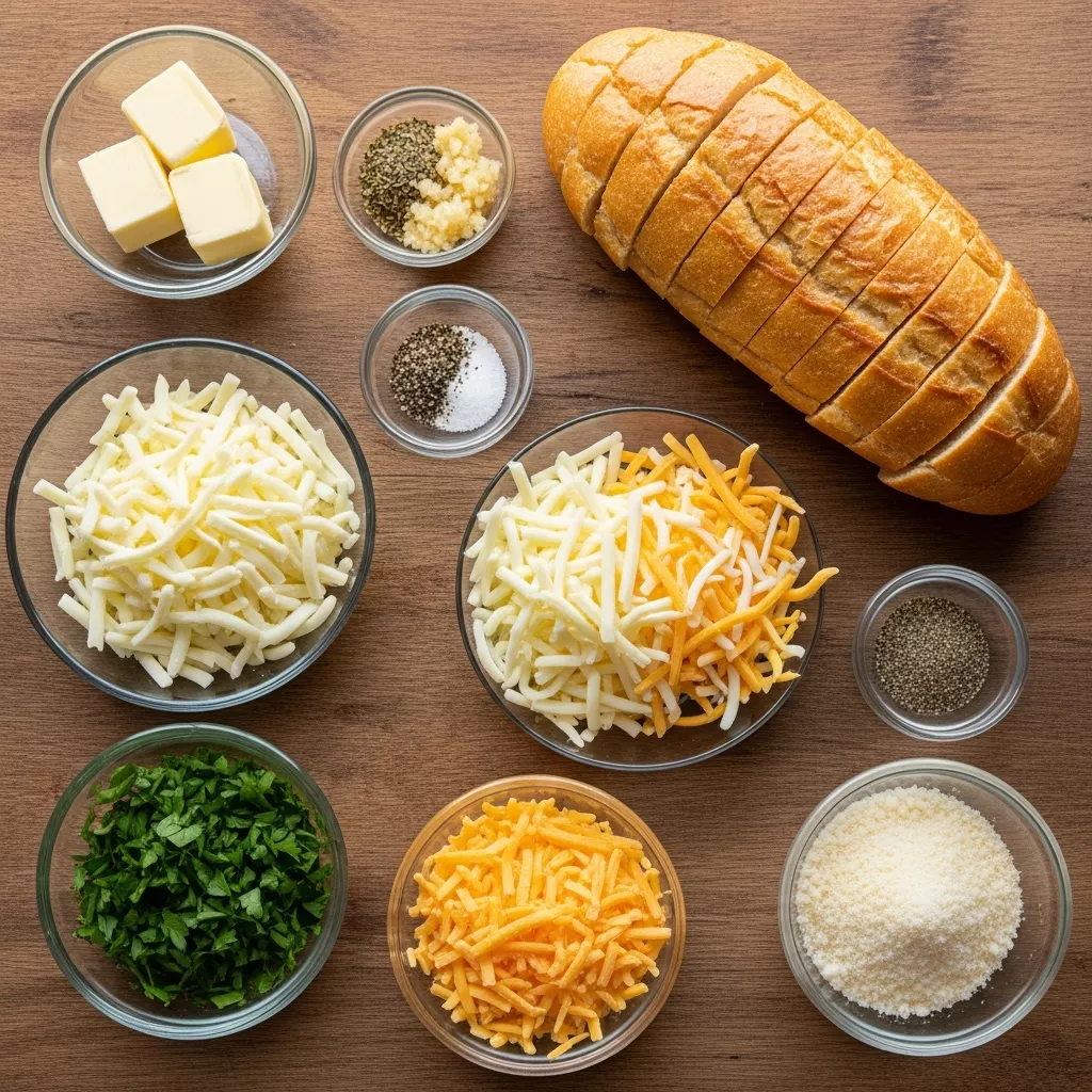 Ingredients for Quick & Easy Cheesy Bread Delight