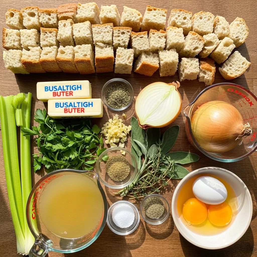 Ingredients for Buttery Herb Stuffing Perfection
