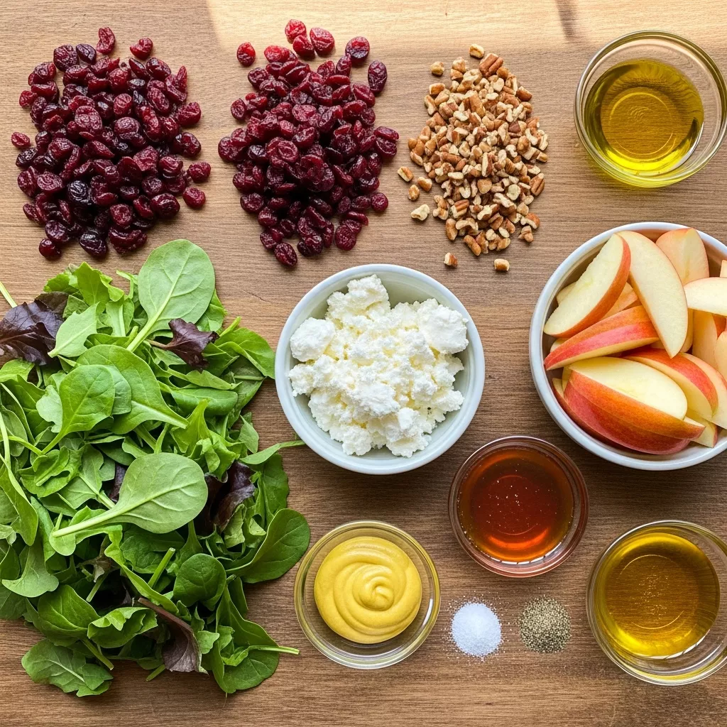 Ingredients for Festive Christmas Salad with Honey Mustard Dressing
