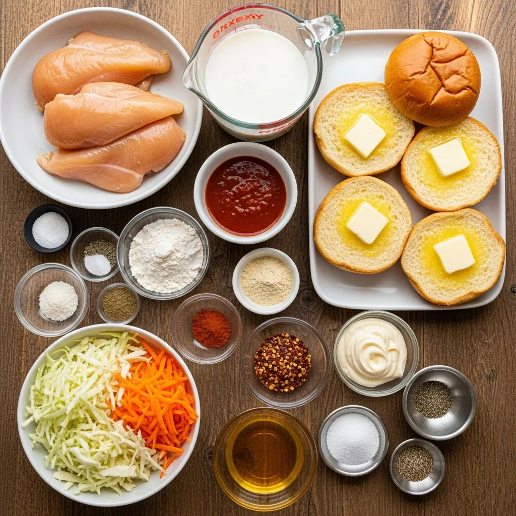Ingredients for Spicy-Sweet Hot Honey Chicken Sandwich