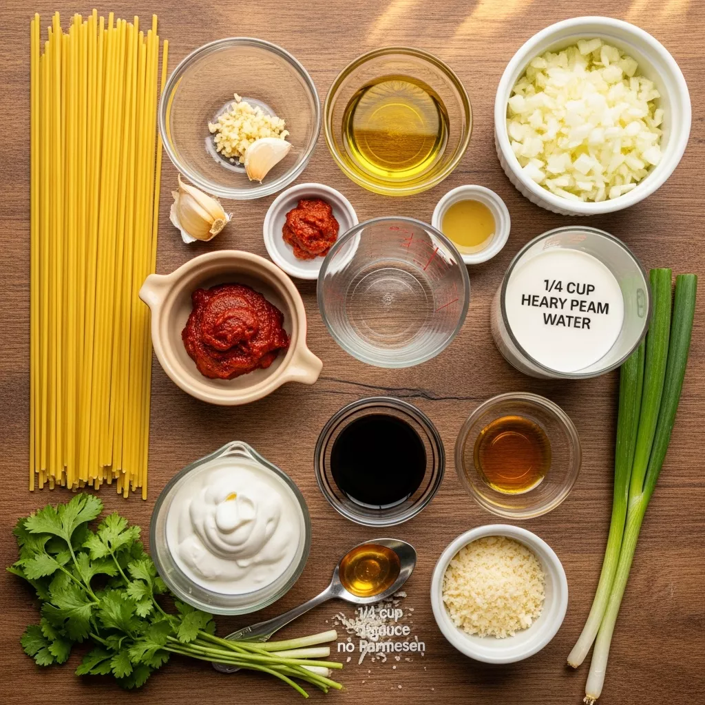Ingredients for Creamy Gochujang Pasta: A Spicy Comfort Food Delight