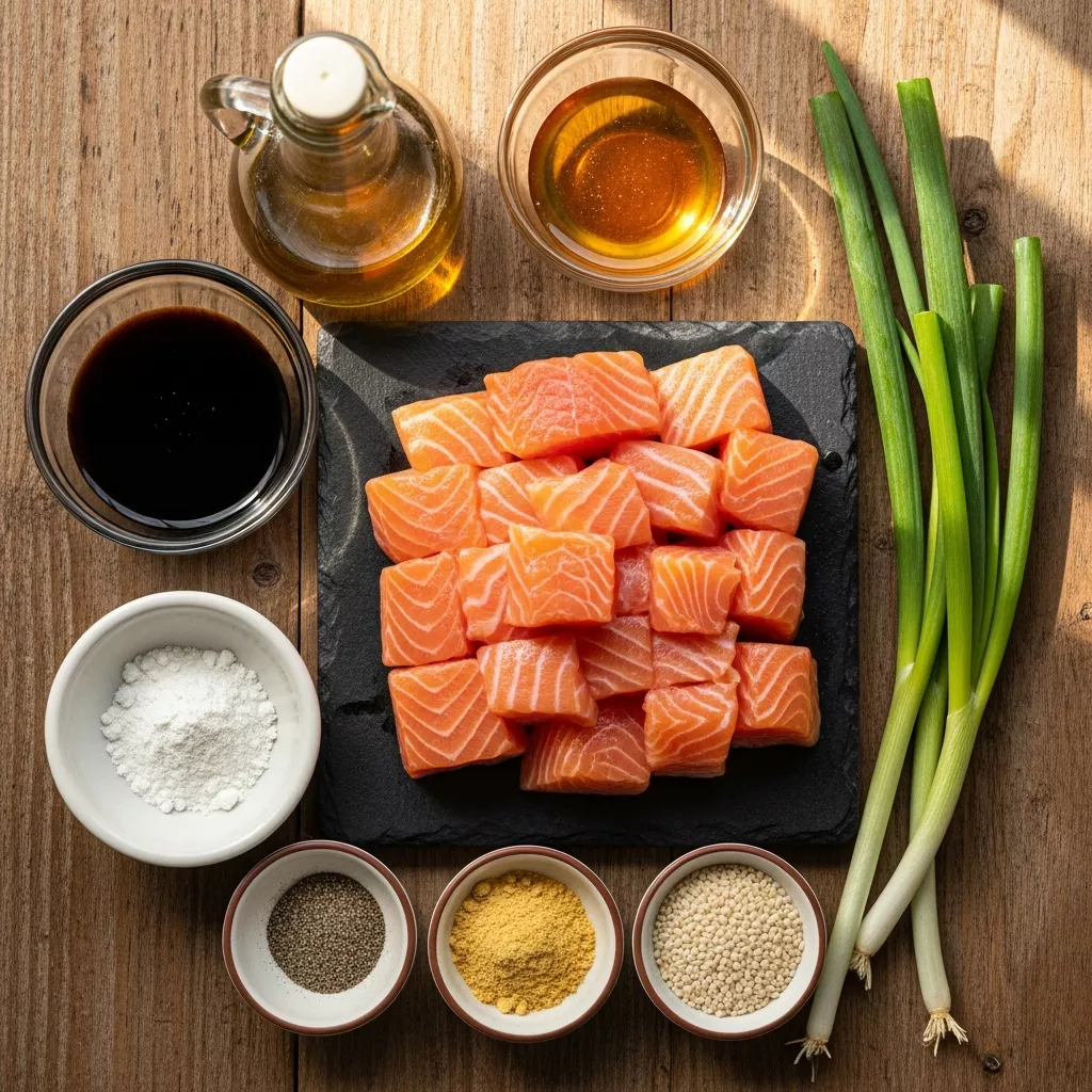 Ingredients for Juicy 15-Minute Air Fryer Salmon Bites