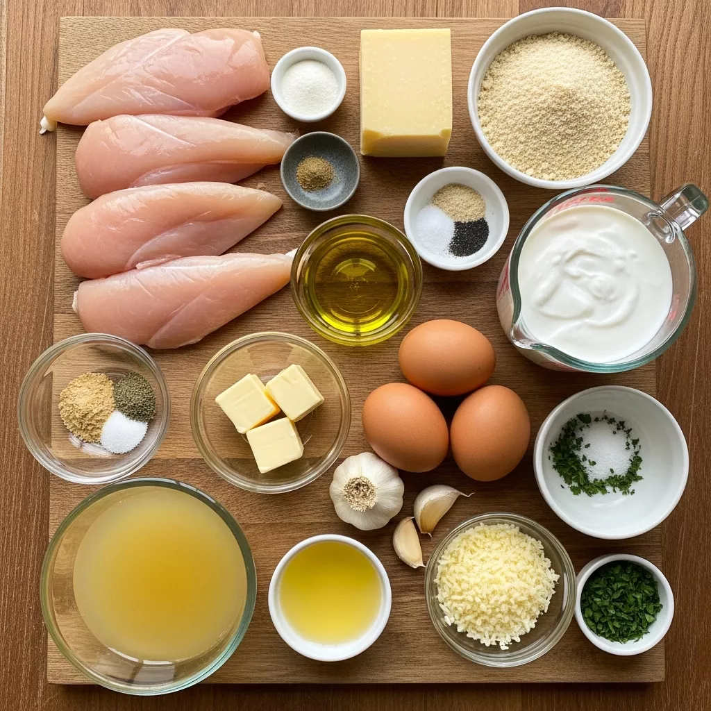 Ingredients for Creamy Parmesan Crusted Chicken Perfection