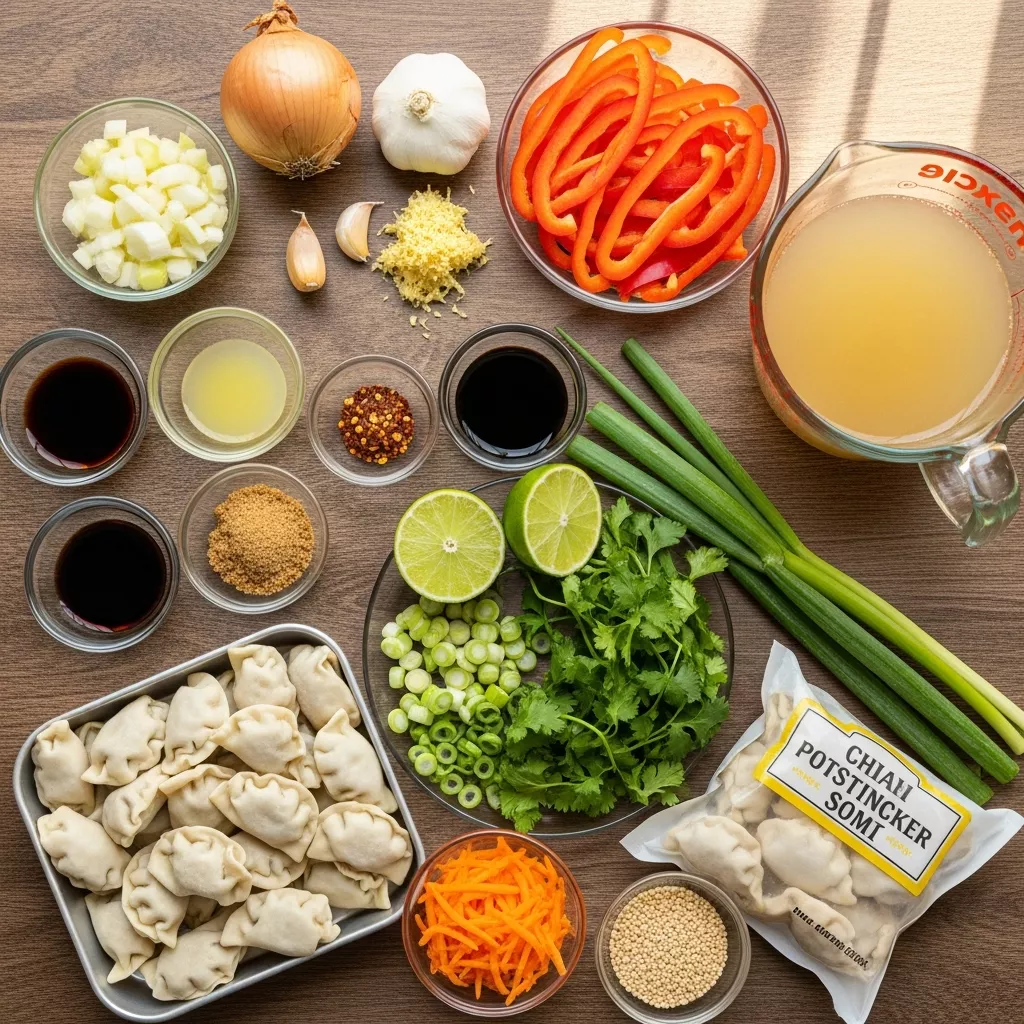 Ingredients for Cozy Thai Potsticker Soup