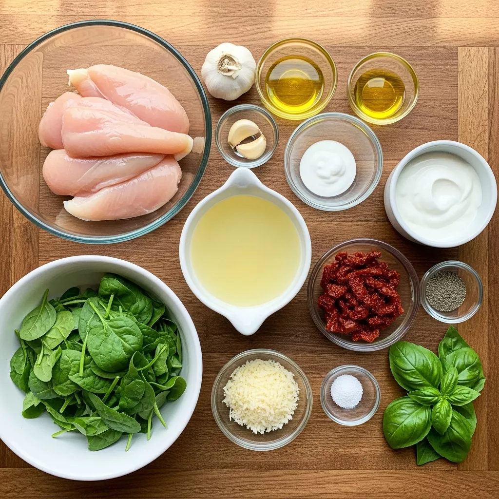 Ingredients for Creamy Tuscan Garlic Chicken (30-Minute Meal!)