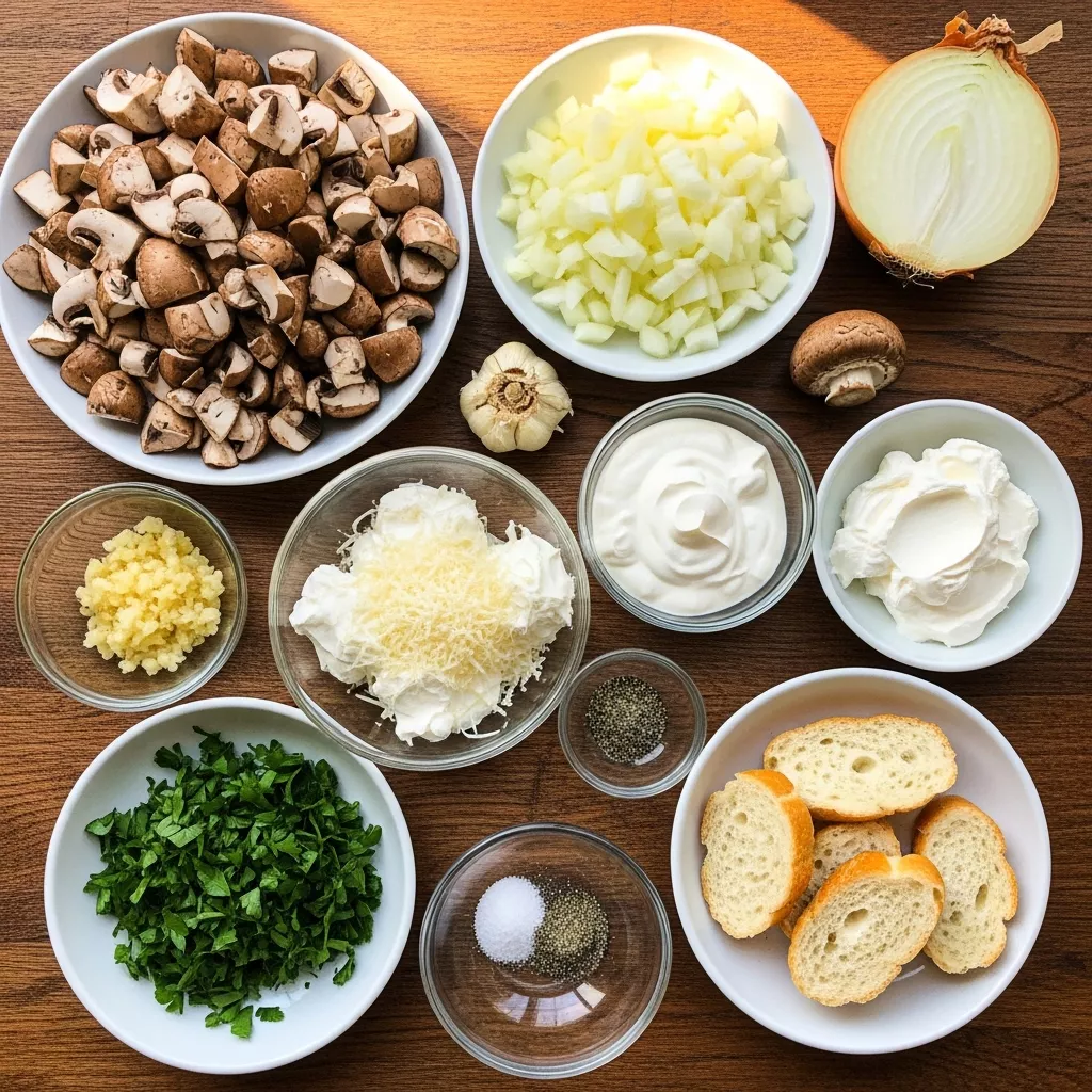 Ingredients for Cozy Stuffed Mushroom Dip