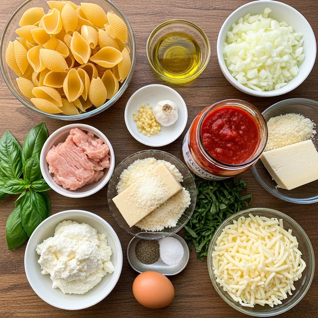 Ingredients for Comforting Christmas Stuffed Shells
