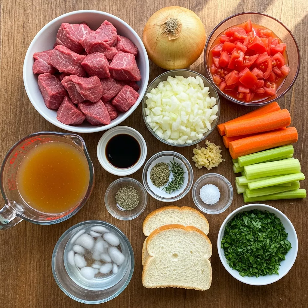 Ingredients for Cozy Slow Cooker Beef Manhattan