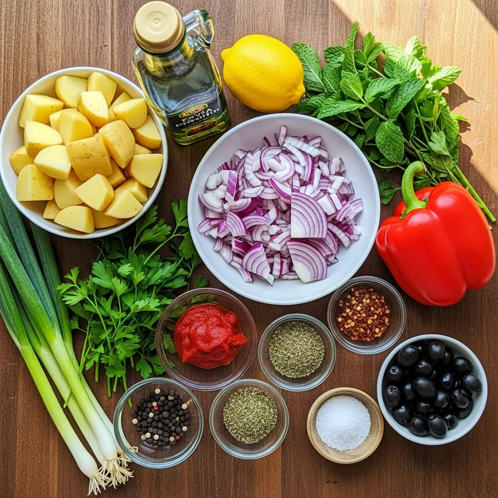 Ingredients for Zesty Turkish Potato Salad